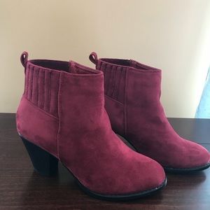 Faux suede booties
